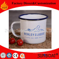 Sunboat Blue Rim Good Rim Customized Enamel Mugs Esmalte Metal Cup Vajilla